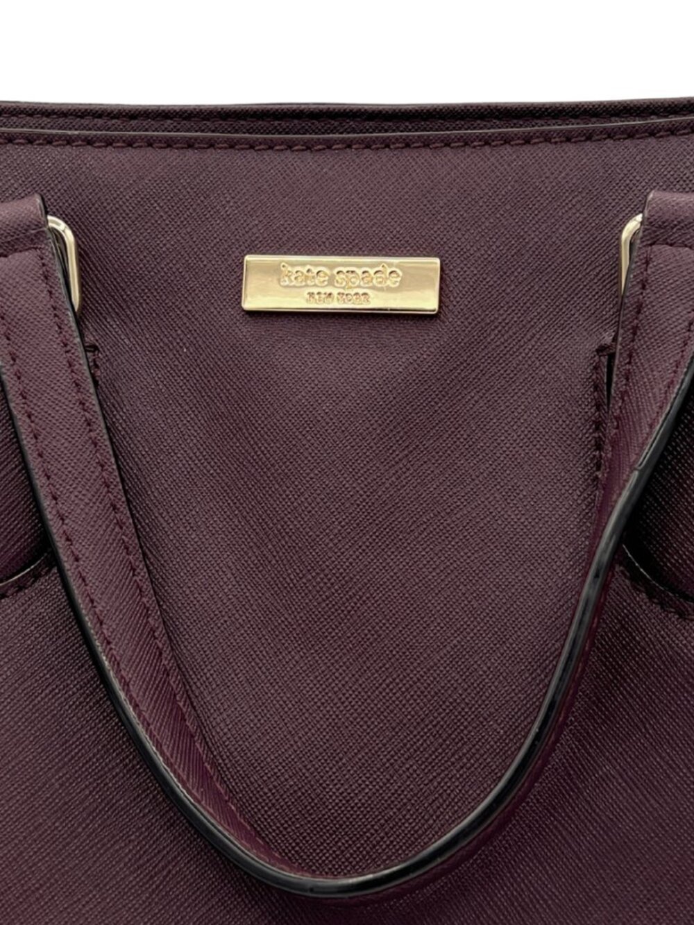 Kate Spade Laurel Way Evangelie Satchel Burgundy Saffiano Leather - Picture 2 of 14